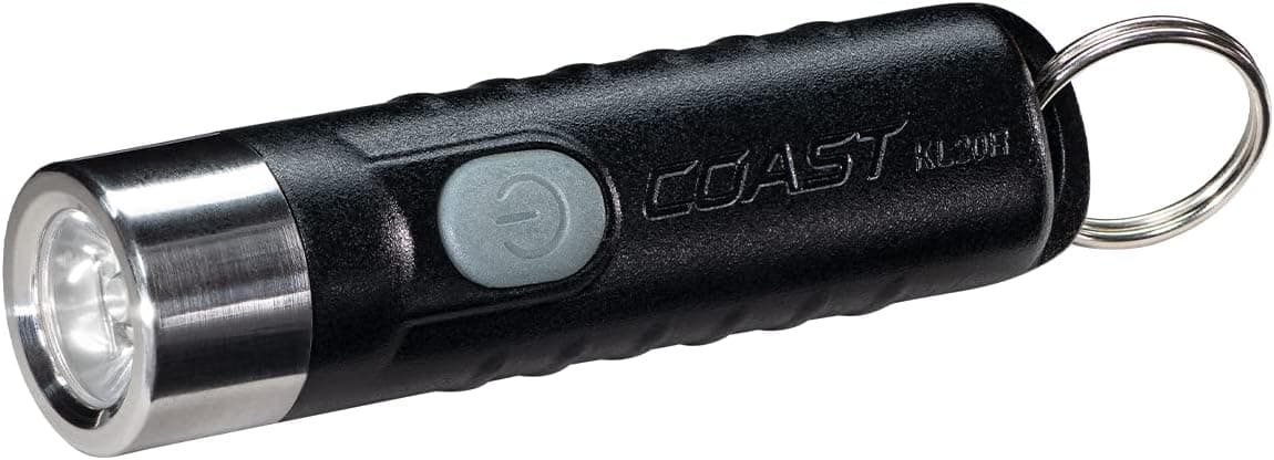 Coast KL20R 380 Lumen EDC Rechargeable Lightweight LED Keychain Flashlight Black