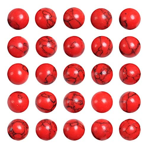 Red Turquoise Beads for Jewelry Making Handmade Turquoise Stone Beads for Bracelets Spacers Round Loose Beads Strand, 45pcs 8mm Turquoise Jewelry Beads