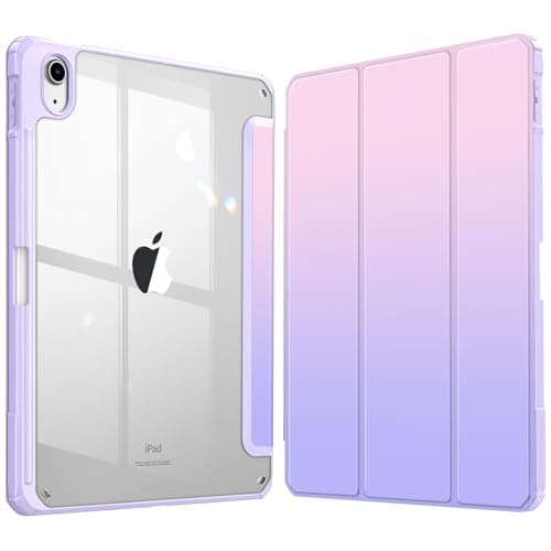 Fintie Hybrid Slim Case for iPad (A16) 11th Generation 11 Inch (2025), iPad 10th Generation 10.9 Inch (2022) - Shockproof Cover with Clear Transparent Back Shell & Pencil Holder, Fantasy Ombre