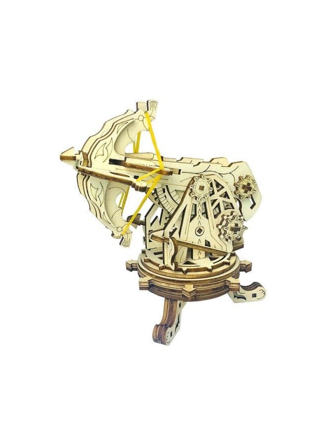 Creative Wooden 3D Assembled Ornaments Handmade Diy Parent-child Interactive Toys Children's Three-dimensional Puzzle Siege Crossbow Model-Color:Siege Crossbow