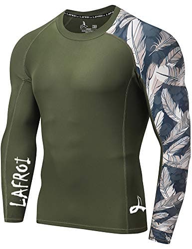 LAFROI Men's Long Sleeve UPF 50+ Baselayer Skins Performance Fit Compression Rash Guard-CLYYB Asym Leisure Size MD