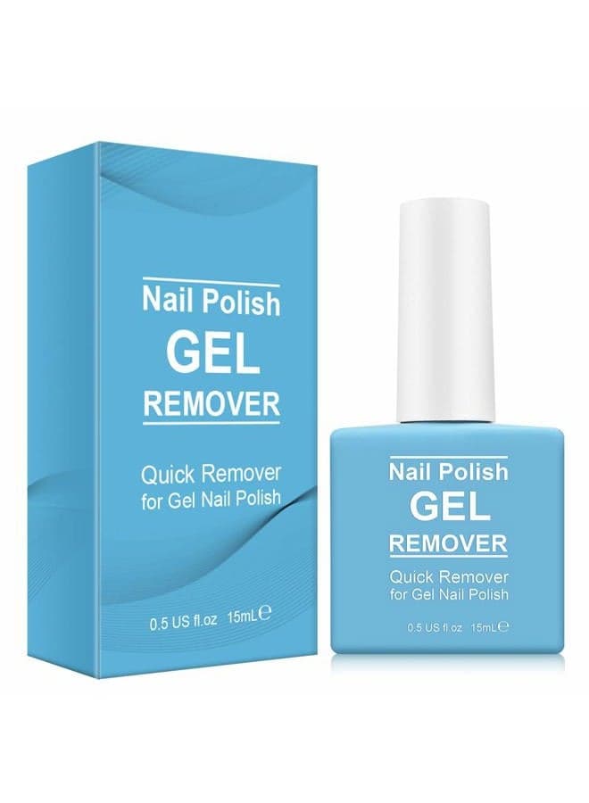 ALIVER ELAIMEI Professional Gel Nail Polish Remover, Remove Gel Nail Polish In 3-5 Minutes, Non-Irritating, 15ml Blue