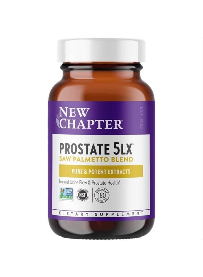 Prostate Supplement - Prostate 5LX™ with Clinical Strength Saw Palmetto + Fermented Selenium for Prostate Health - 180 ct Vegetarian Capsule