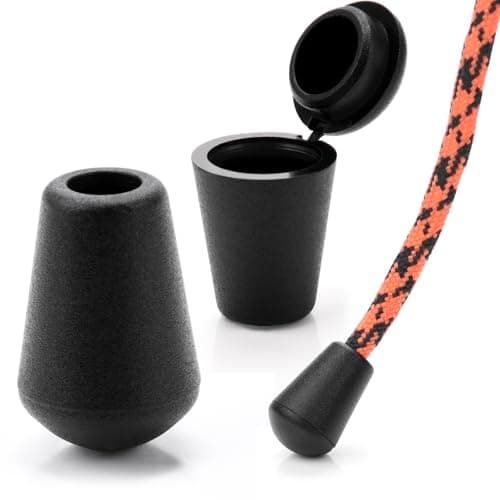 25 Pack Plastic Paracord Cord Ends Caps Cord Ends Bell Stopper with Lid Lock for Shoelace Clothes Sweatpants Hoodie Windbreaker Drawstrings Rope Cord Lock Replacement