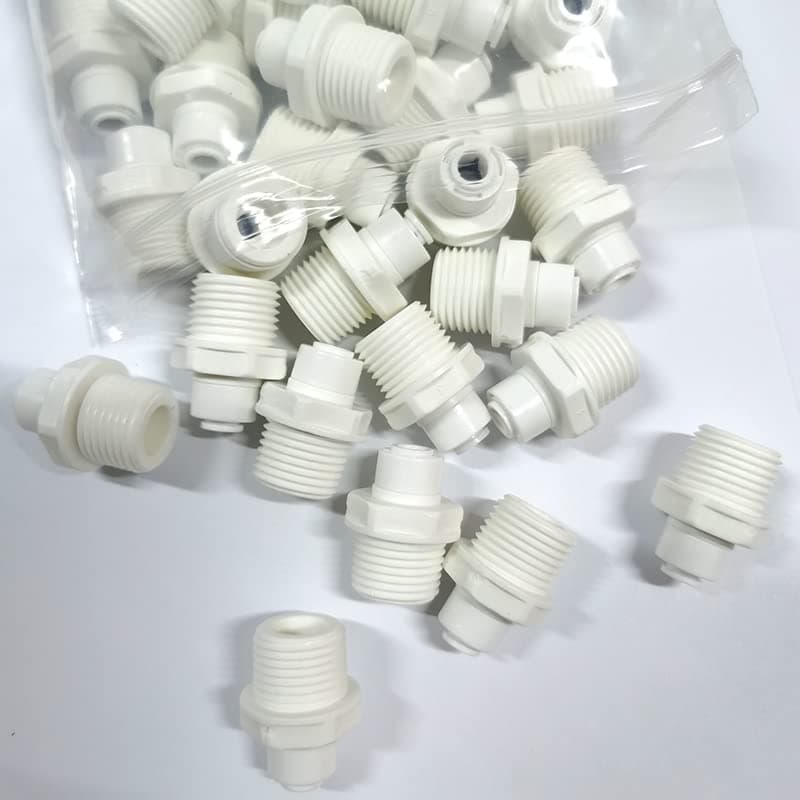 Malida 12 Thread Male to 14 Push Fit Tube Quick Connect for RO Reverse Osmosis 100pack