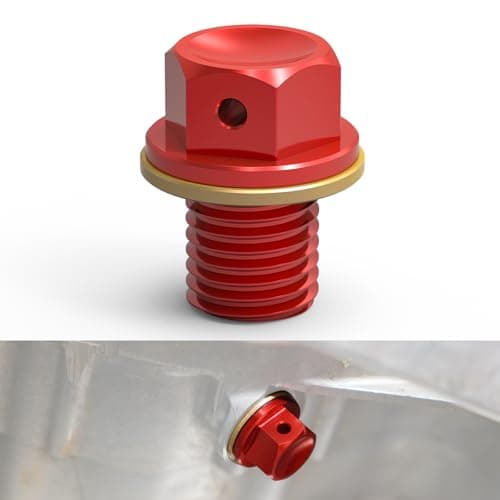NICECNC Red M12 x 15 Magnetic Oil Drain Plug Screw Cap Screw Cap Compatible with Honda XR650L 19932021 CR125 CR250 CR480 CR500 CR125R CR250R CBR400R 500R 600RR CBR1000RRSee Fitment