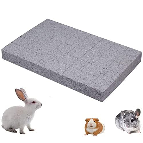 Hamiledyi Rabbit Scratch Foot Pads Bunny Grinding Claw Pad 1 PCS Natural Small Animal Hamster Lava Stone for Teeth Grinding Rabbit Scratching pad Chew Toy for Guinea Pig Rat Gerbil Chinchilla Hedgehog