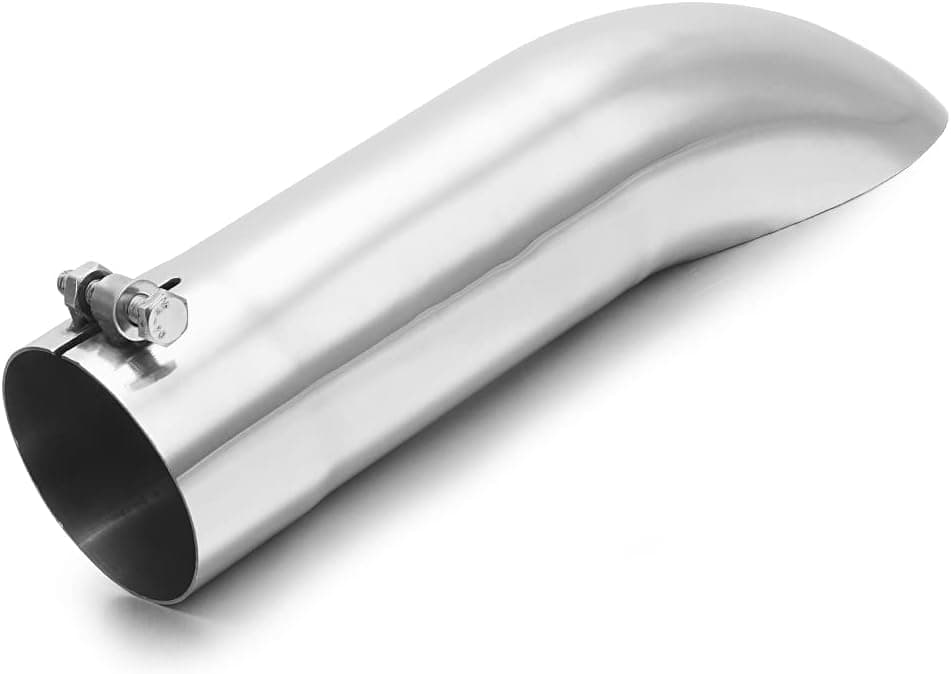 A-KARCK Polished Stainless Steel Turn Down Exhaust Tip - 2.25" Inlet & Outlet, 9" Length