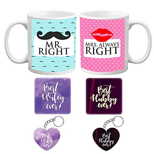 Giftsmate Ceramic Coffee Mug - 2 Pieces, Black, 11 Ounce