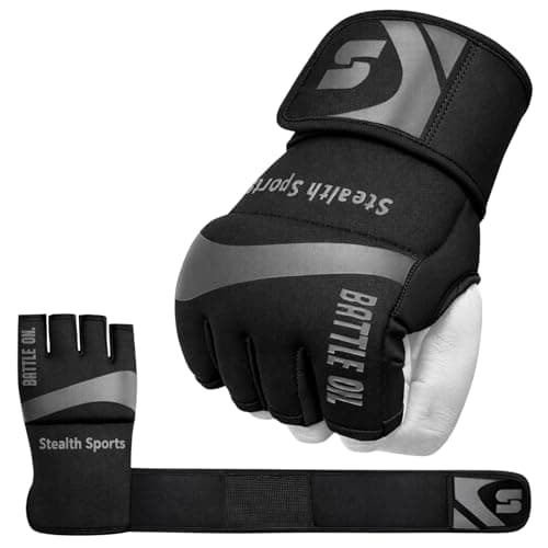 Stealth Sports Boxing Inner Gloves Neoprene Wrist Support Padded Gel Wraps Hand Protection Boxing Bag Hand Wraps for Punching MMA Martial Arts Muay Thai Speed Bag Training Under Mitts M