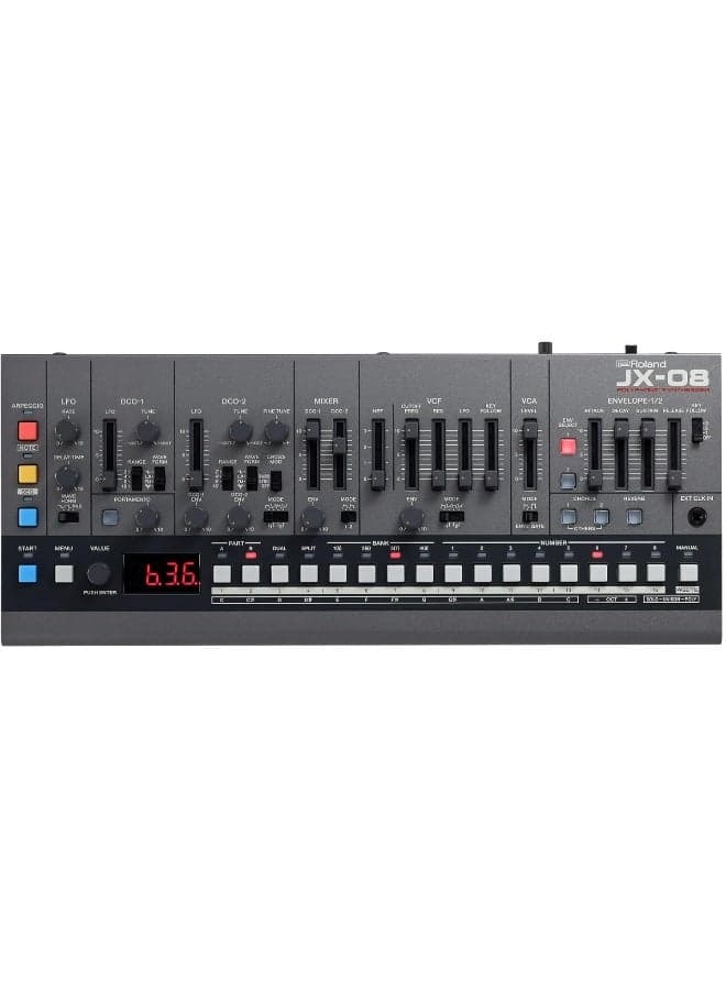 Roland JX-08 Tabletop Sound Module Boutique Synthesizer - Compact, Lightweight, Portable with Onboard Speakers