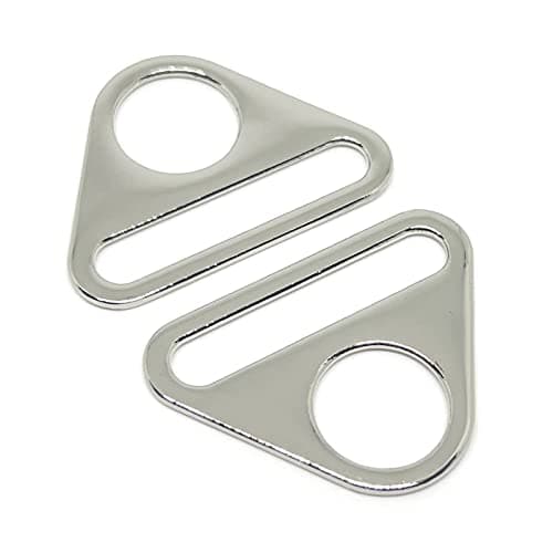 fujiyuan 20 pcs 25mm 1" Adjuster Triangle with bar Swivel Clip D dee Ring Buckle Cast Nickel