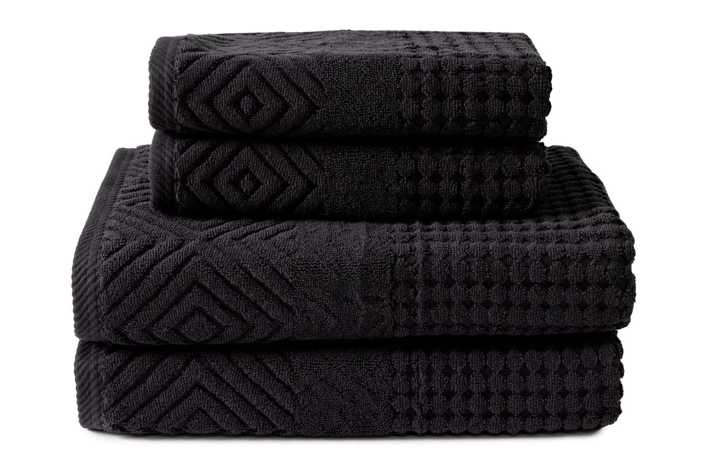 Texere 100 Organic Cotton Jacquard 650 GSM Premium Bath Towel Sets Extra Absorbent Quick Dry and Plush Cable Birch 2 Bath 2 Hand Towels