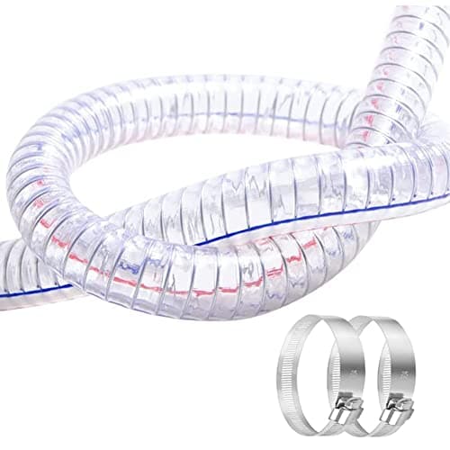 QuQuyi 2 ID x 214 OD 3FT length Steel Wire Hose PVC Vacuum Tubing Drain Hose Vinyl Suction Tubing Flexible Tube Heavy Duty High Pressure UV Chemical Resistant Vinyl Hose Line