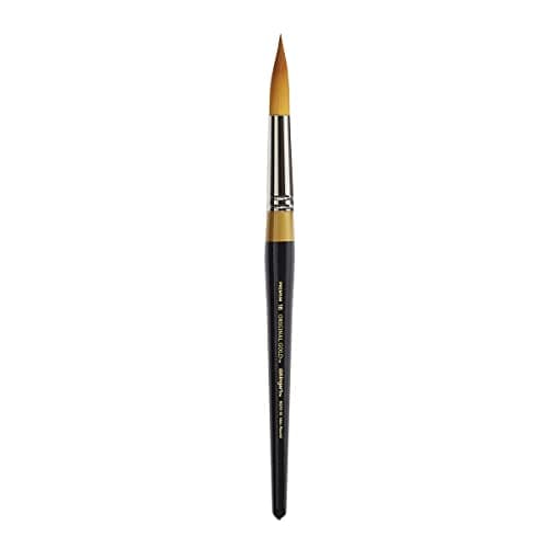 KINGART Premium Original Gold 9020-18 Ultra Round Series Artist Brush, Golden Taklon Synthetic Hair, Short Handle, for Acrylic, Watercolor, Oil and Gouache Painting, Size 18