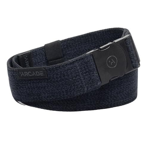 Arcade The Original Unisex Adventure Belt, Heavy Duty Elastic Webbing, Non-Metal Travel Friendly Buckle, Foundation Heather Navy