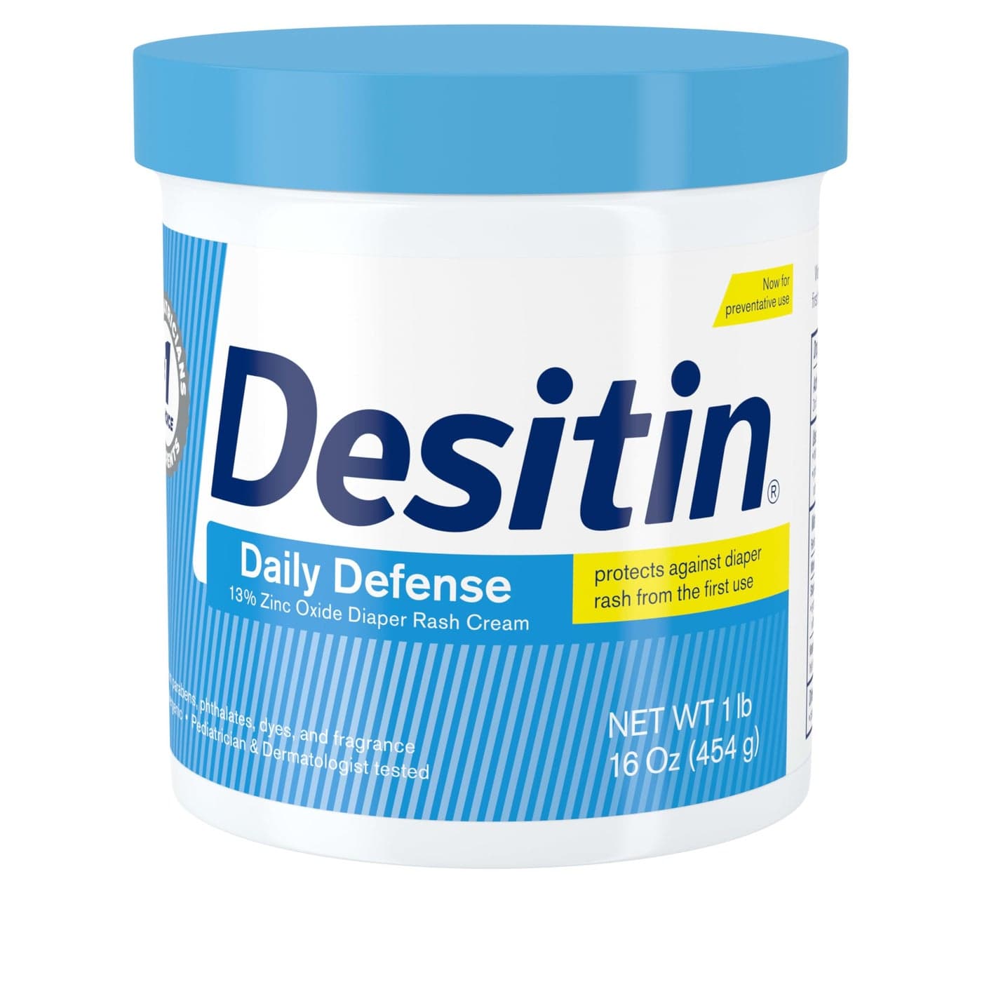 Desitin Daily Defense Baby Diaper Rash Cream with 13 Zinc Oxide Barrier Cream to Treat Relieve Prevent Diaper Rash Hypoallergenic Dye Phthalate ParabenFree 16 oz