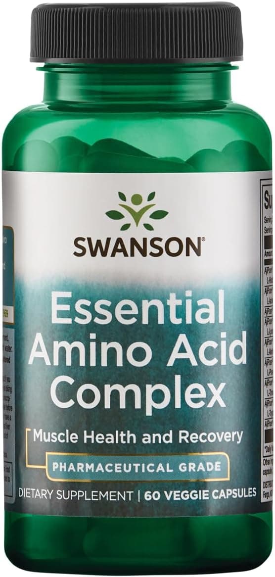 Swanson Ajipure 9 Essential Amino Acid Formula Pharmaceutical Grade 60 Veg Capsules