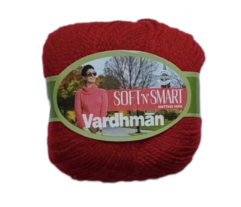 Vardhman Soft n Smart Wool 250 gm 50 gram Each Ball Hand Knitting Art Craft Soft Fingering Crochet Hook Yarn Needle Acrylic Thread Dyed Shade no20