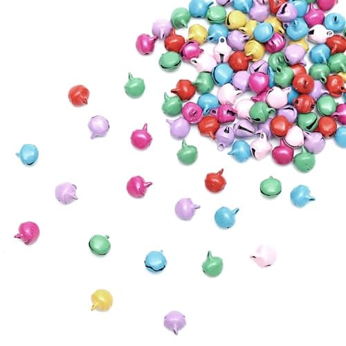 Embroiderymaterial Ghungroo Jingle Bell Beads for Craft, Hanging and Jewellery Making (100 Pieces, Multicolor)