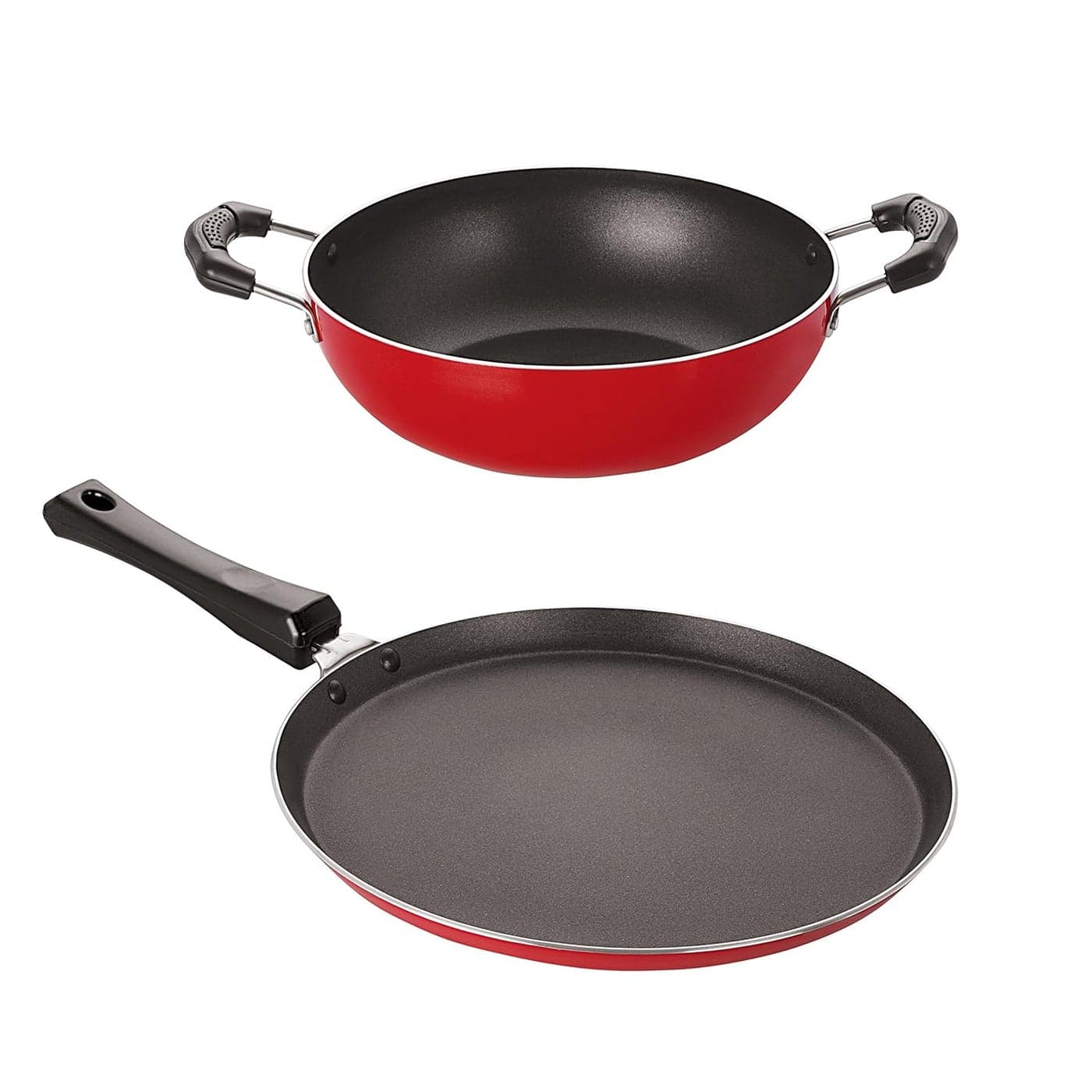 Nirlon Non-Stick Pfoa Free Tawa and Kadai Combo Set