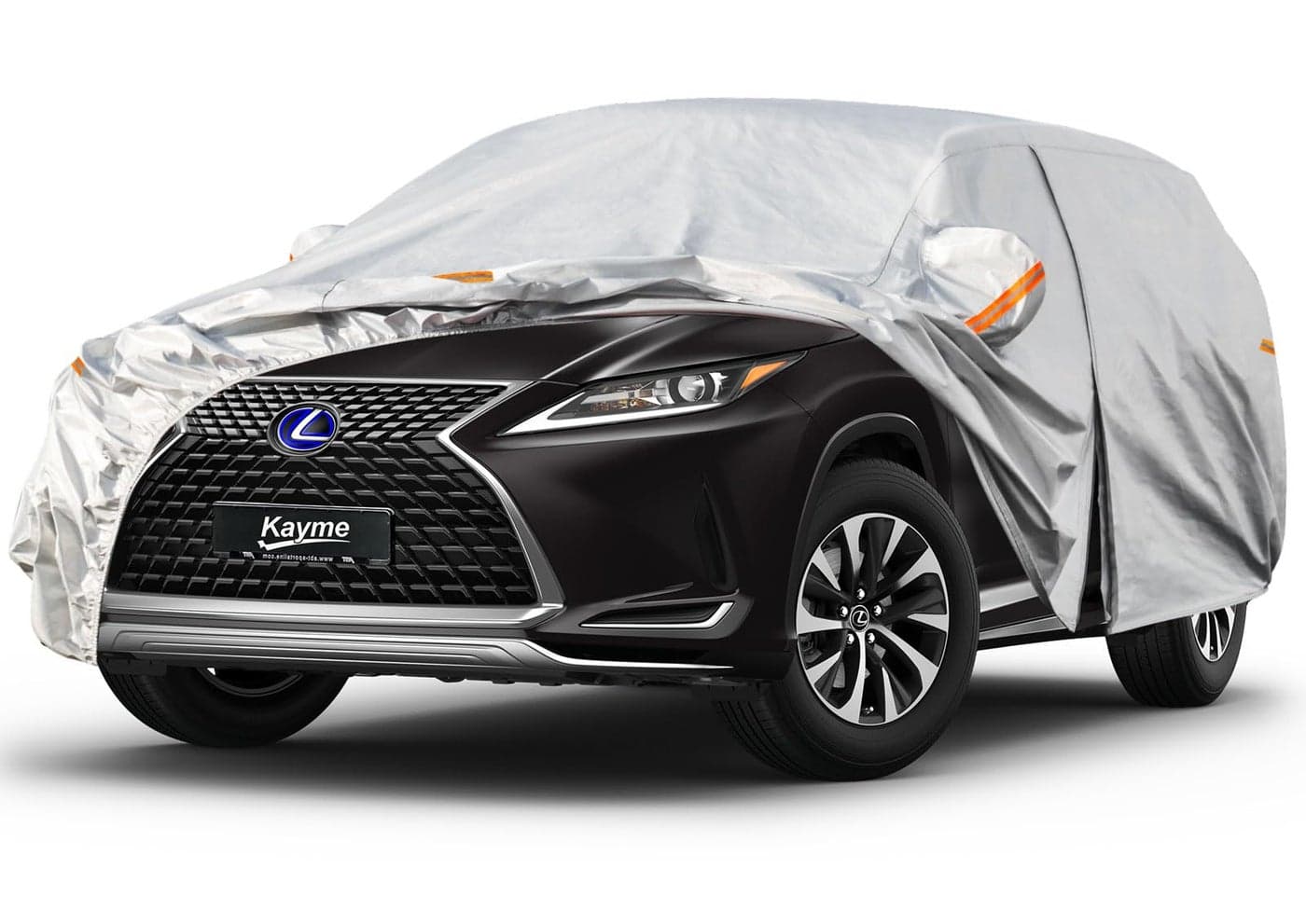 Kayme 6 Layers SUV Car Cover Custom Fit for Lexus RX350 /RX300/330/350L (2003-2025) Waterproof All Weather for Automobiles, Outdoor Full Cover Rain Sun UV Protection.Silver