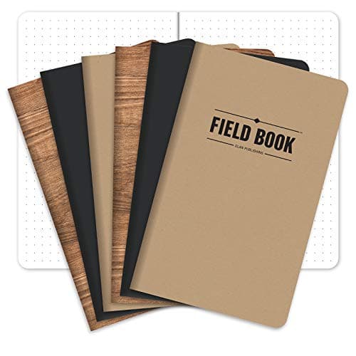 Elan Publishing Company Field Notebook/Journal - 5"x8" - Combo Colors - Dot Graph Memo Book - Pack of 6