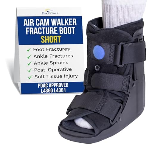 Brace Direct Air Cam Walker Fracture Boot - Short - Orthopedic Medical Walking Boot for Foot & Ankle Fractures, Sprains & Injury Stabilization Size M (Men’s US 7.5-10 / Women’s US 8.5-11.5)
