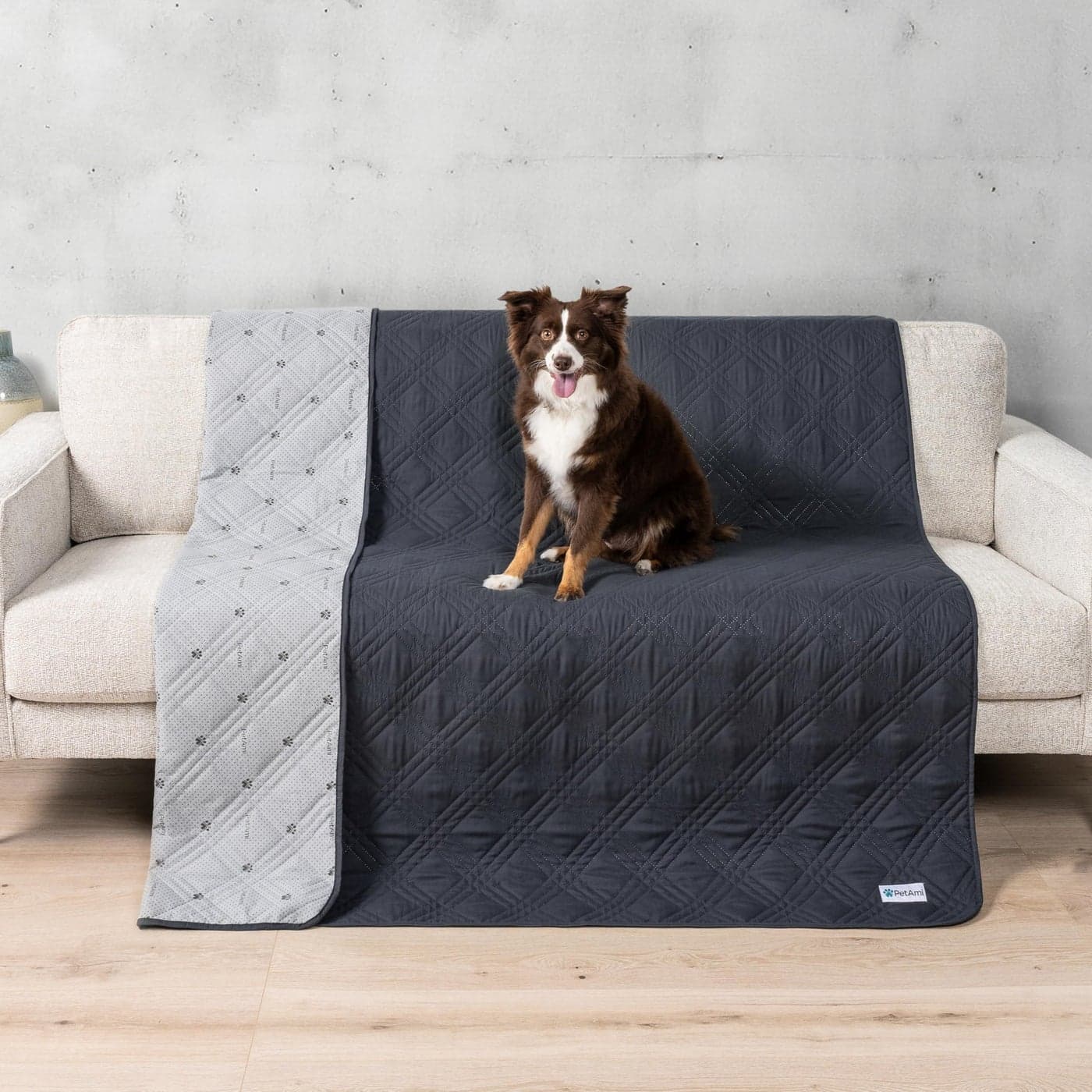 PetAmi Waterproof Couch Cover for Dogs Reversible Furniture Cover Sofa Protector for Pet Cat Bed Washable Blanket Dog Cover for Couch Seat 52x82 Gray