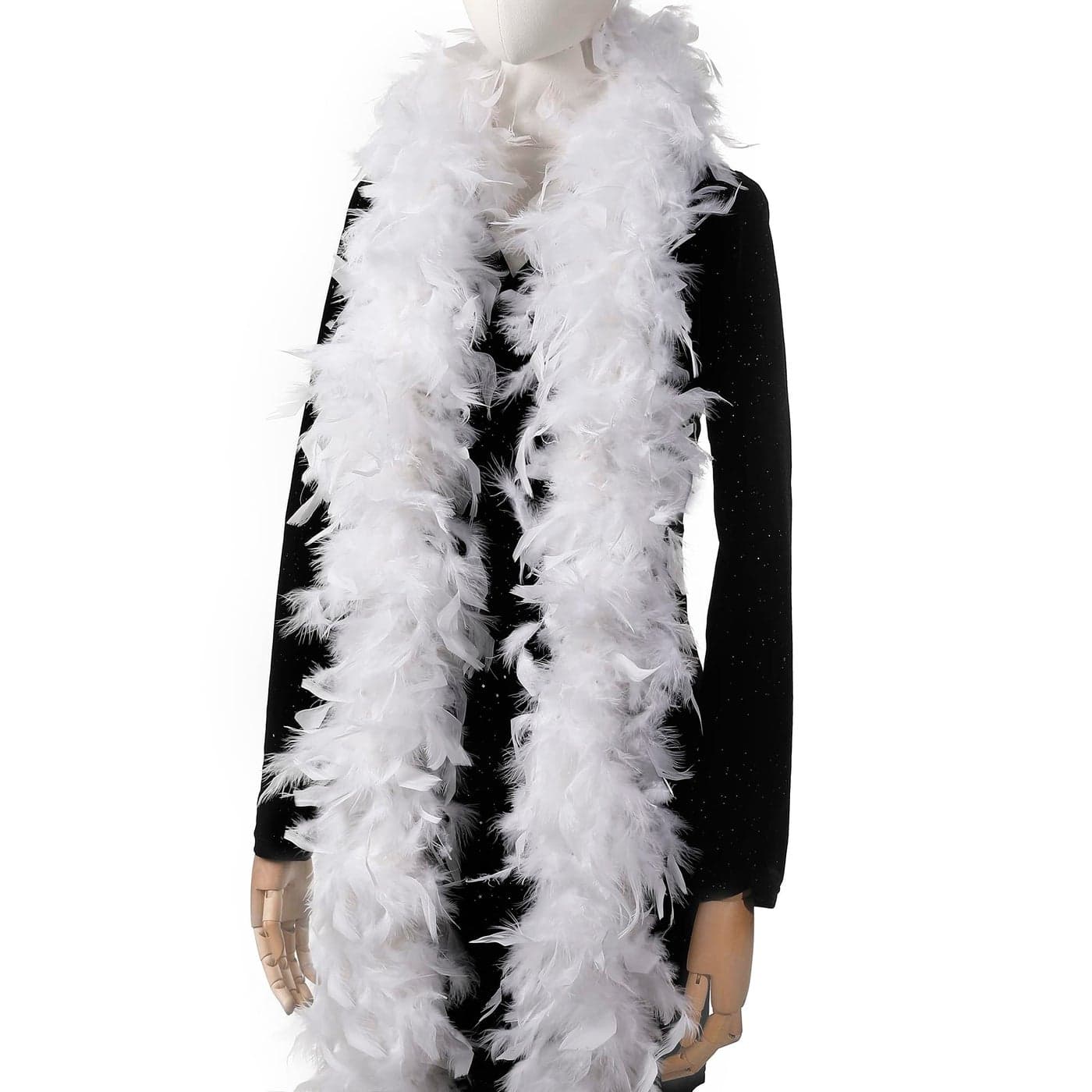 Larryhot 45g White Feather Boa 2 Yards Turkey Boa Feathers for Party BulkChristmasWedding CenterpiecesCostumeConcertPet and Home Decoration45gWhite