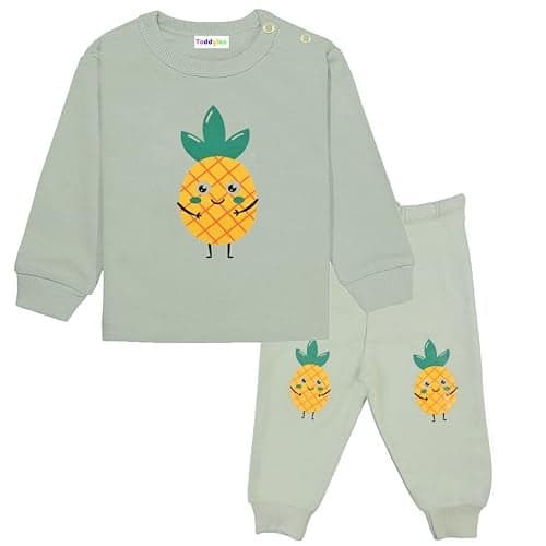 Toddylon Baby Clothing Sets New Born Clothes for Boys and Girls Cotton T-Shirt & Pajama Set Tees & Pants Sweatshirt & Jogger Boy Casual Wear Full Sleeve Dress Kids Clothes Set