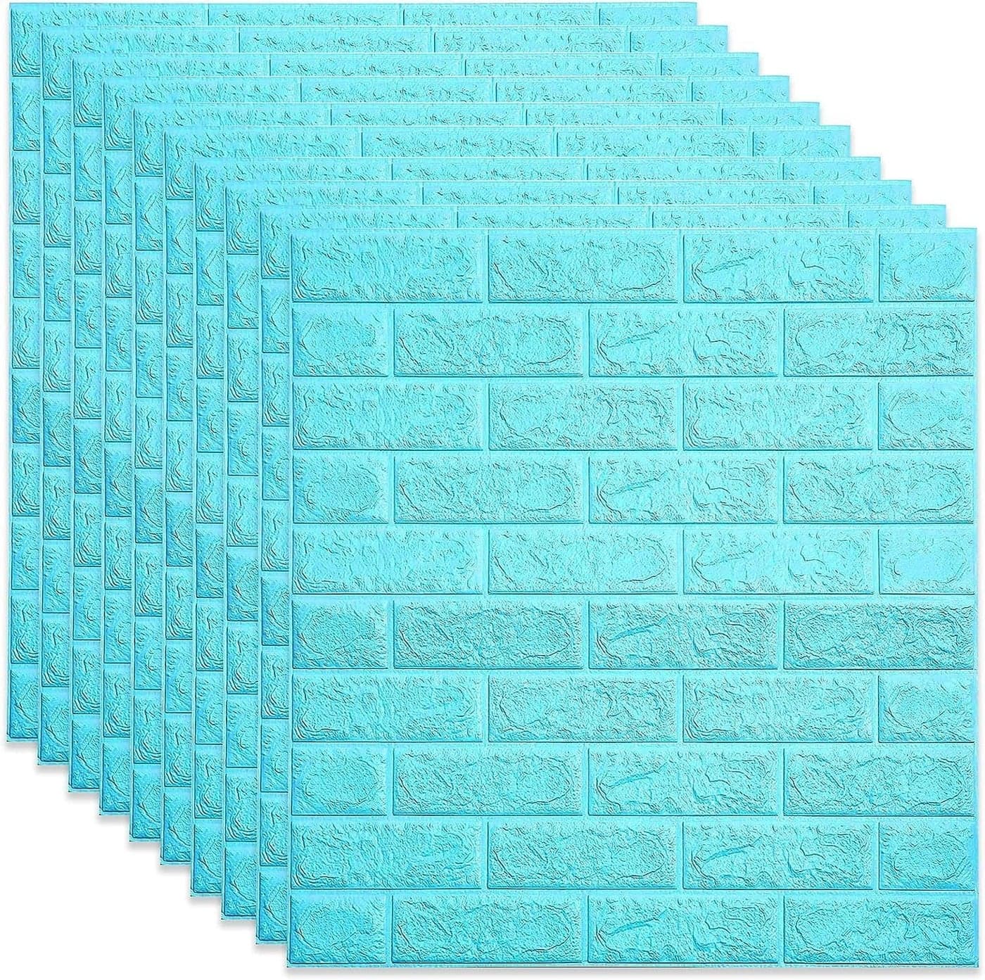 TEKCOOL Self-Adhesive Waterproof PE Foam 3D Wall Panels Wallpaper Sticker for Bathroom, Living Room, and Home Decoration (70 x 77cm, Appx. 5.8Sq Feet)-5 Piece