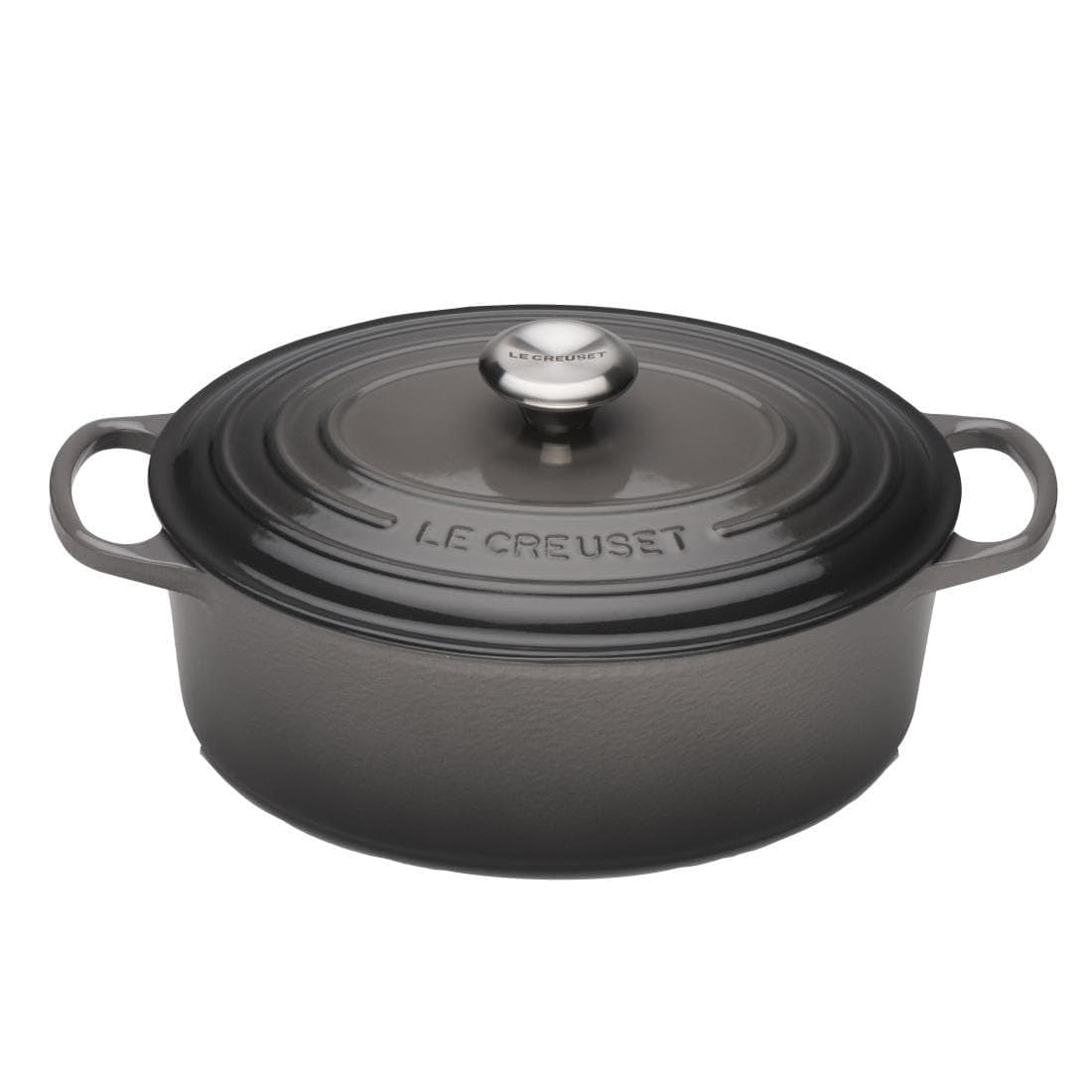 Le Creuset Signature Enamelled Cast Iron Casserole Dish with Lid Oval 27 cm 41 Litres Flint 21178274442430