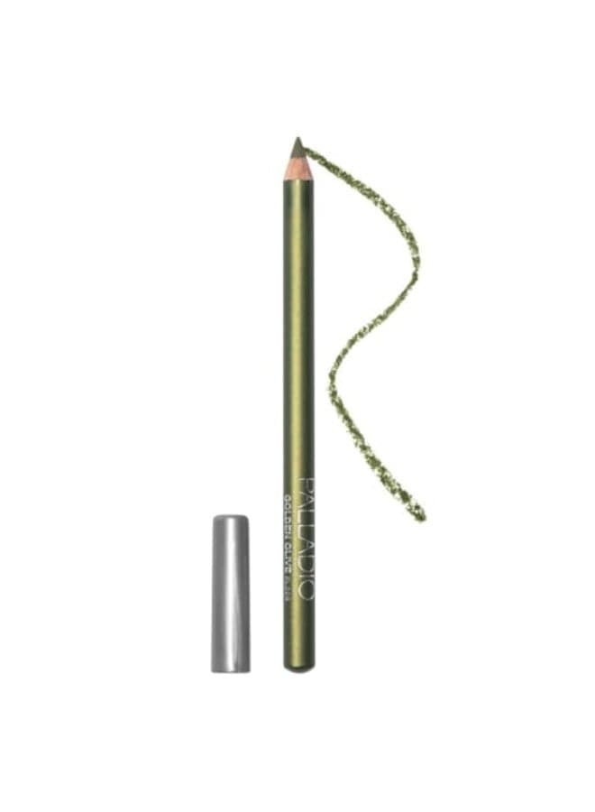 Palladio Wooden Eyeliner Pencil Thin Pencil Shape Easy Application Firm yet Smooth Formula Perfectly Outlined Eyes Contour and Line Long Lasting Rich Pigment Golden Olive