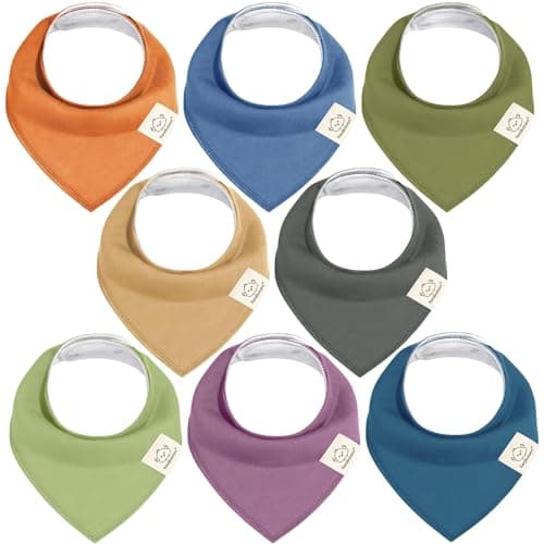 KeaBabies 8Pack Organic Baby Bandana Bibs for Drooling and Teething Super Absorbent Triangle Baby Drool Bibs for Boys Girls 100 Cotton Extra Soft for Newborn Infant 036 Months Cruise