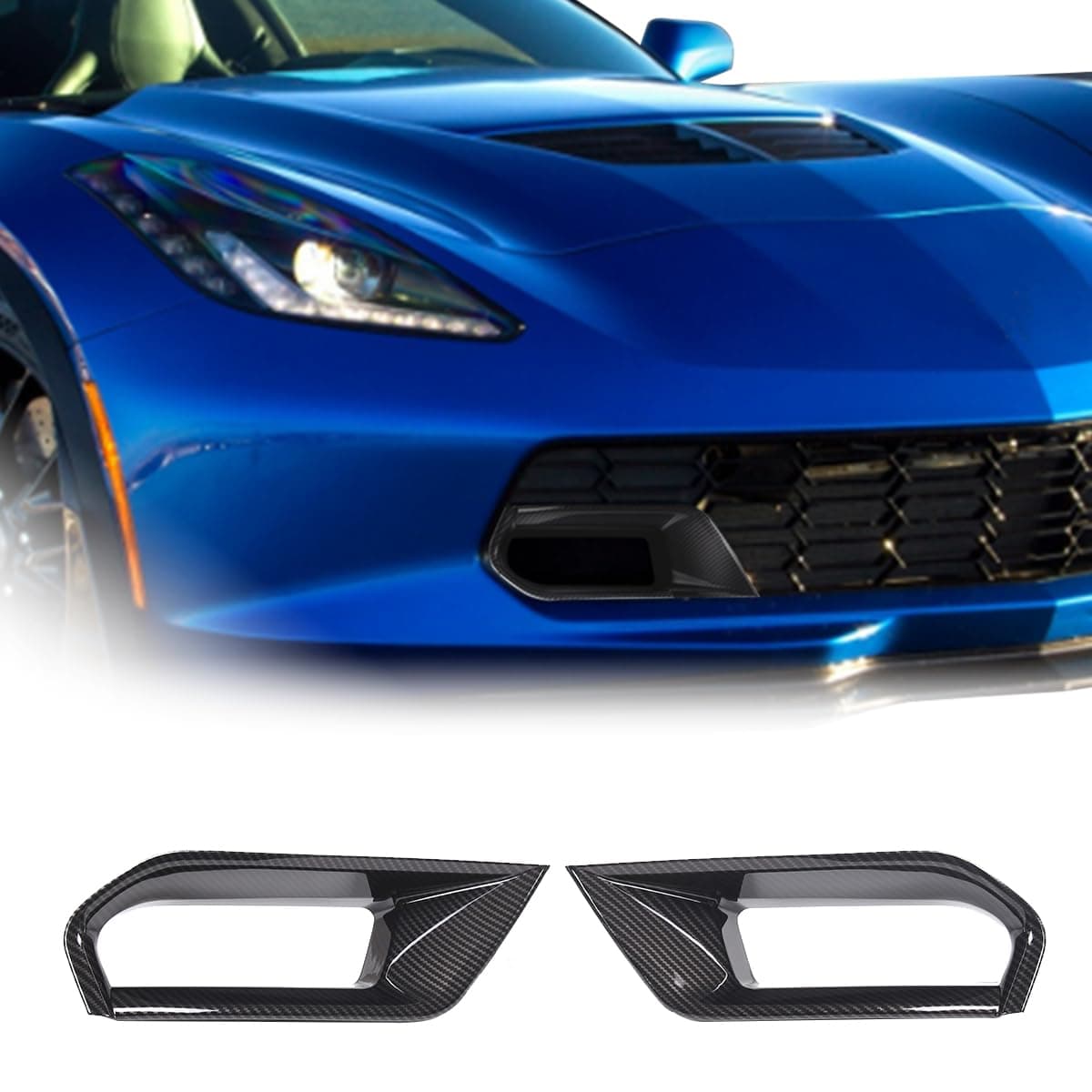 Car Front Side Bumper Air Duct Vent Frame for Chevrolet Corvette C7 Z06 20142019 Auto Front Bumper Cover Air Vent Intake Duct Decoration Trim Exterior Accessories Carbon Fiber