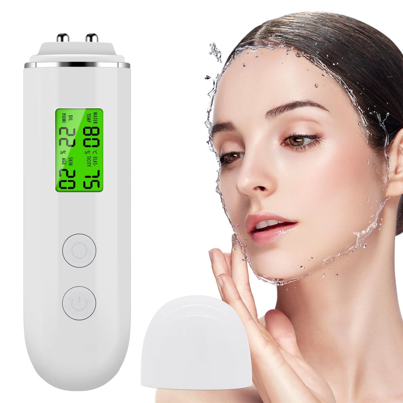 VOOADA LCD Digital Precision Skin Oil Content Analyzer Moisture Tester Skin Monitor Detector Face Care Tool for Beauty Salon Spa Gift for Girl Women