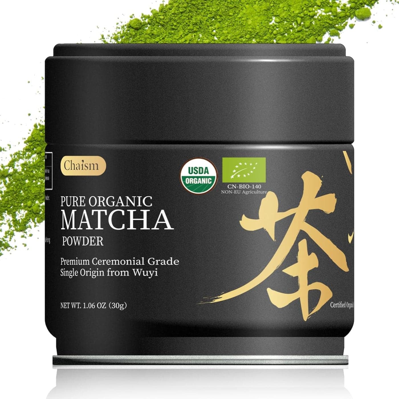 Chaism Pure Organic Matcha Powder - Premium Ceremonial Grade, Single Origin from Wuyi, 1.06oz