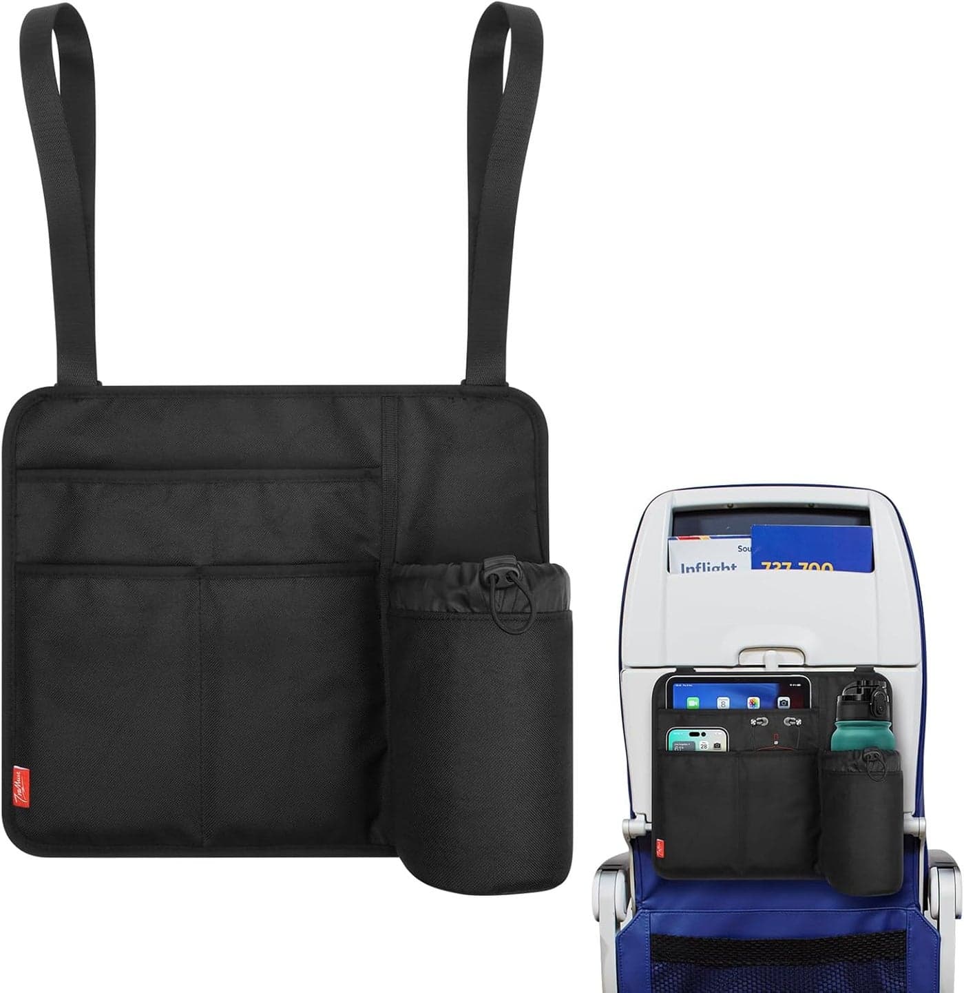 Airplane Seat Back Organizer & Storage - Black