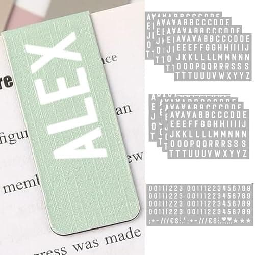 Humyoun 10 Sheet Small Letter Numbers Alphabet Stickers White UV Dft SelfAdhesive Vinyl Capital Decals Personalized Waterproof Name Stickers for Labels DIY Crafts Making052 Inch