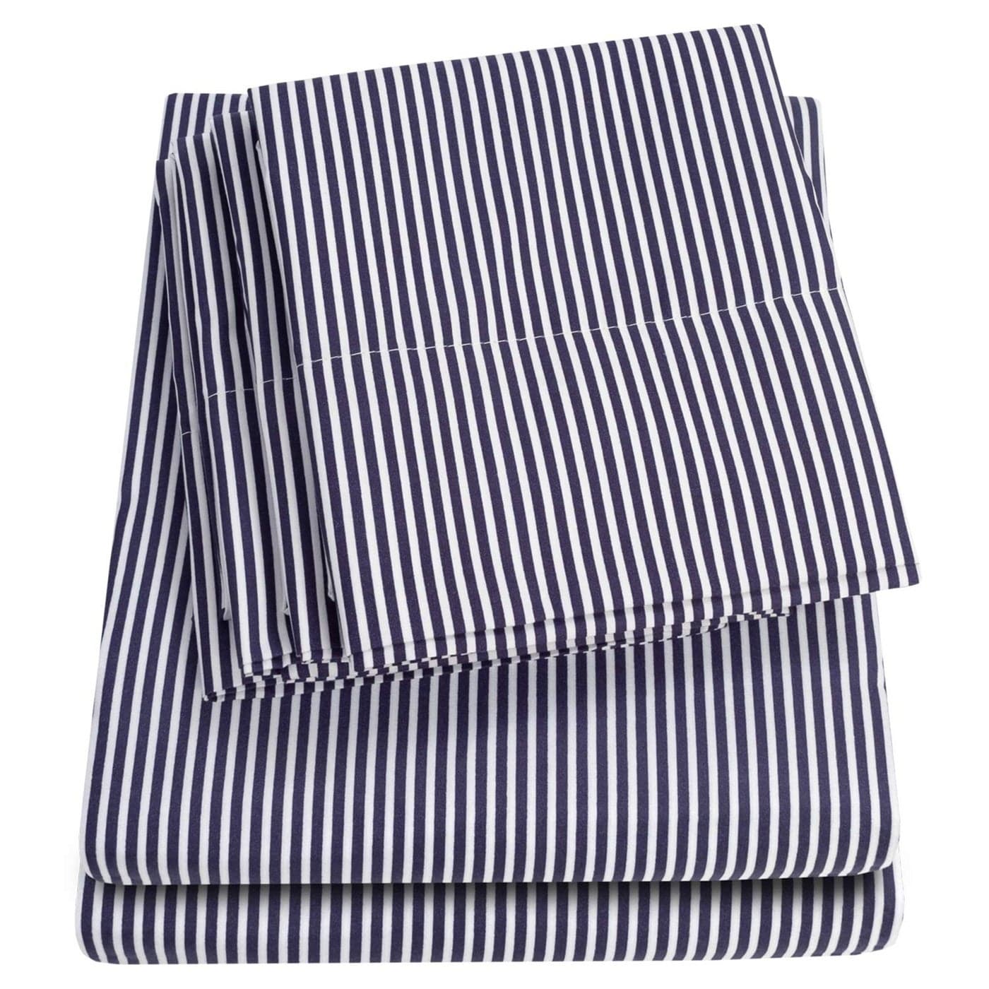 King Size Bed Sheets 6 Piece 1500 Supreme Collection Fine Brushed Microfiber Deep Pocket King Sheet Set Bedding 2 Extra Pillow Cases Great Value King Classic Stripe Navy
