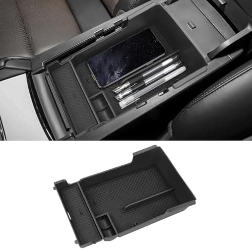 Hugeek Center Console Organizer Tray Compatible with Mazda 3 Accessories 2019-2025 2026 Armrest Storage Box ABS Console Insert Tray Container