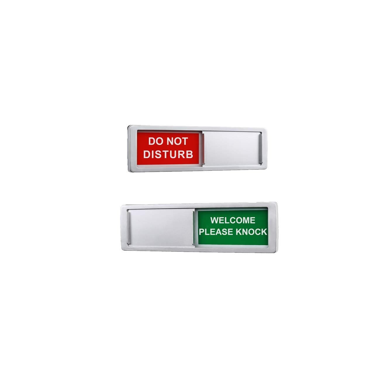 Do Not Disturb Sign, Privacy Door Sign, Please Knock Sign for Home Office Restroom Conference Hospital Hospital, Non-Scratch Magnetic Slider Door Indicator Signs, 7'' x 2'' - Silver