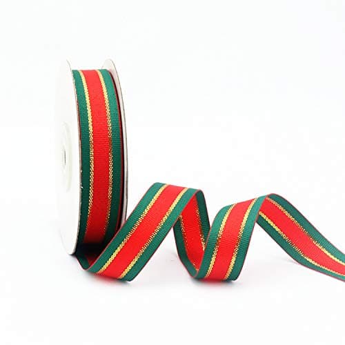 Christmas Checkered Plaid Ribbon 25 Yard Each Roll 100 Polyester Woven Edge Gingham Ribbon for Christmas Crafts Gift Wrapping RedGreenGold 1 Inch25mm