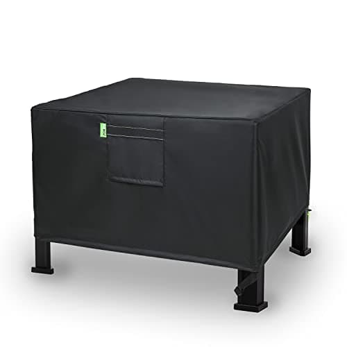 REDRICH Fire Pit Cover Square Heavy Duty Outdoor Firepit Cover Full Coverage Patio Outdoor Fireplace Cover Dustproof Anti UV and Waterproof 32L x 32W x 16H Black