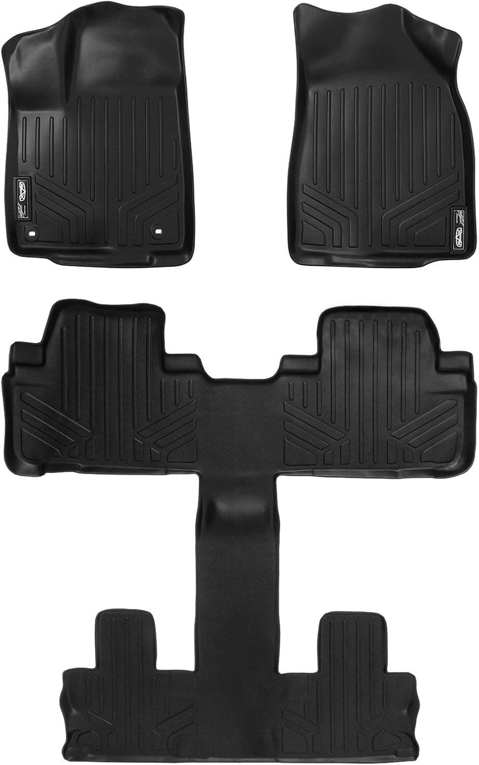 SMARTLINER 3 Row Floor Mats Set for 2014-2019 Toyota Highlander - Black
