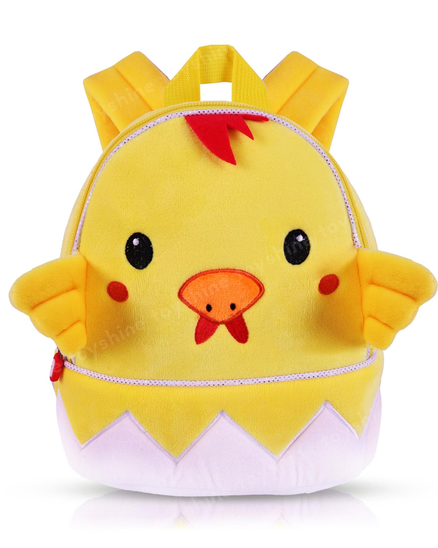 Toyshine 26cm Cute Chick Face Soft Stuff Backpack for Kids Girls Boys Toddler Backpack Preschool Nursery Travel Bag, Mini Size - Pink