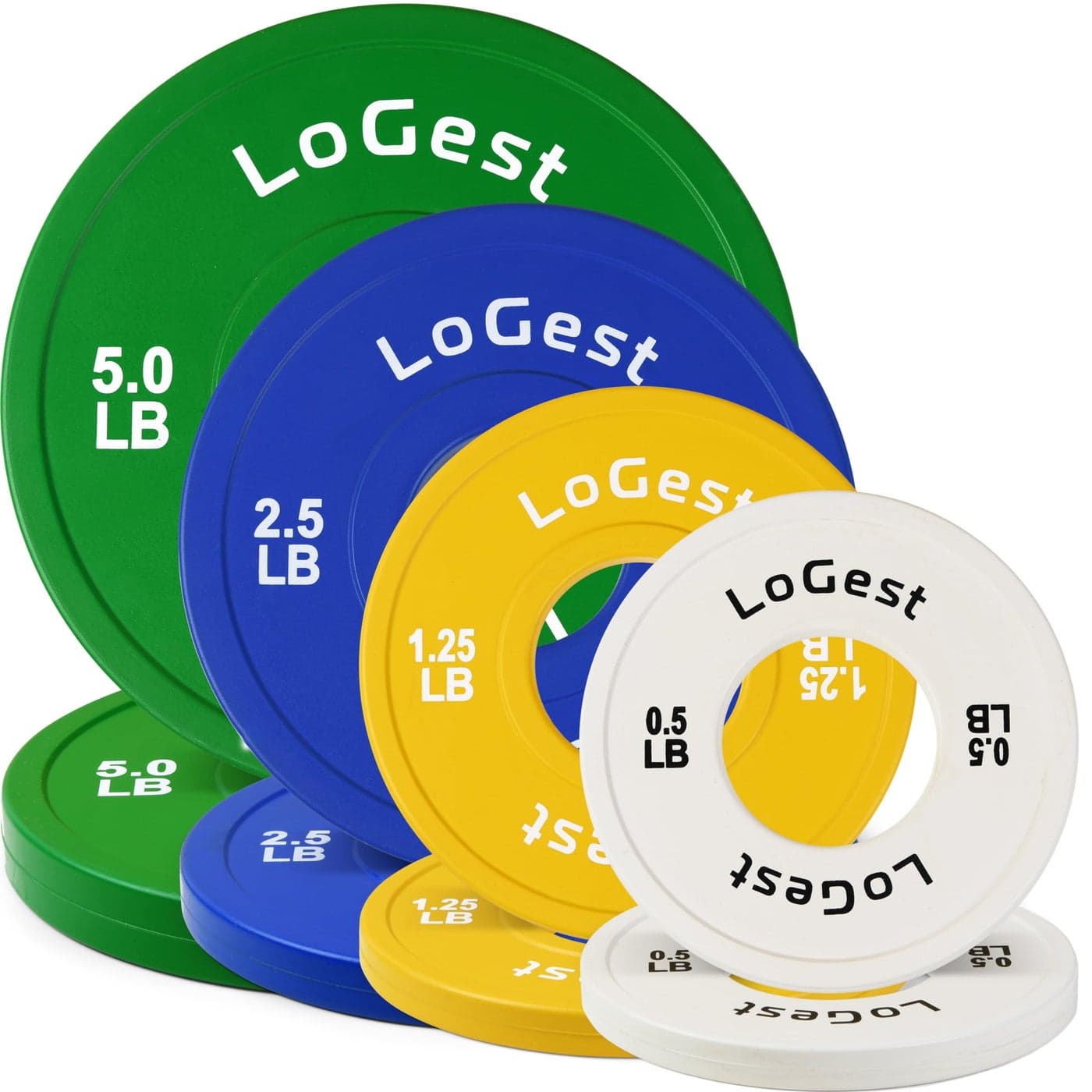 LoGest Olympic Change Weight Plates For Weightlifting Powerlifting or Gymnastics Fractional Weight Plates 05LB 125LB 25LB 5LB 75LB 10LB Pair Cross Training Bumper Colored 05125255LB Pair Set