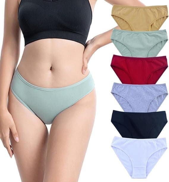 Comfortable Cotton Blend Panties for Women & Girls | Daily Use Hipster Panty Combo | Cotton Underwear for Ladies, Teens, Students & Period Wear (in, Alpha, M, 6, Multicolor)