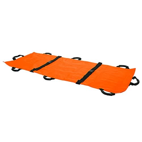 KosmoCare Nylon Foldable Soft Stretcher With Safety Belt, Emergency Portable Stretcher For Patient With Handle & Carrying Case Size 180 Cms X 63 Cms, Orange